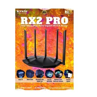 Tenda RX2 Pro Dual - Band Gigabit Wi - Fi 6 , MU MIMO + OFDMA , 5x6dBi antennas 1500 Mbps Wireless Router