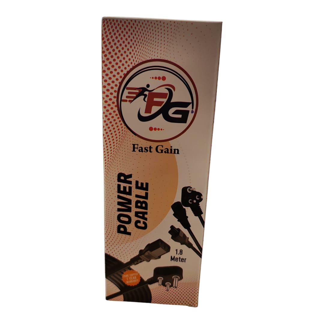 FG Desktop Power Cable 1.8 Meter With Copper & 1 Year Warranty