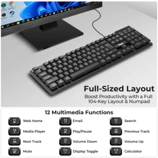 FOXIN Keyzen Wired USB Keyboard