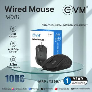 EVM M081 Wired Mouse 1 Year Warranty