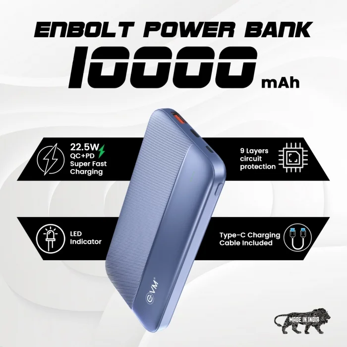 EVM EnBolt Power Bank 10000mAh 22.5W QC+PD 1 YEAR WARRANTY - Image 3
