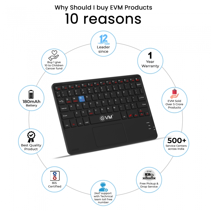 EVM Touch pad EnAir Rechargeable Wireless Keyboard WLK-009 - Image 4