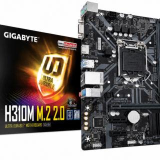 GigabyteH310M M.2 2.0 Ultra Durable Motherboard with 8118 Gaming LAN, PCIe Gen2 x2 M.2, HDMI 1.4, D-Sub Ports for Multiple Display