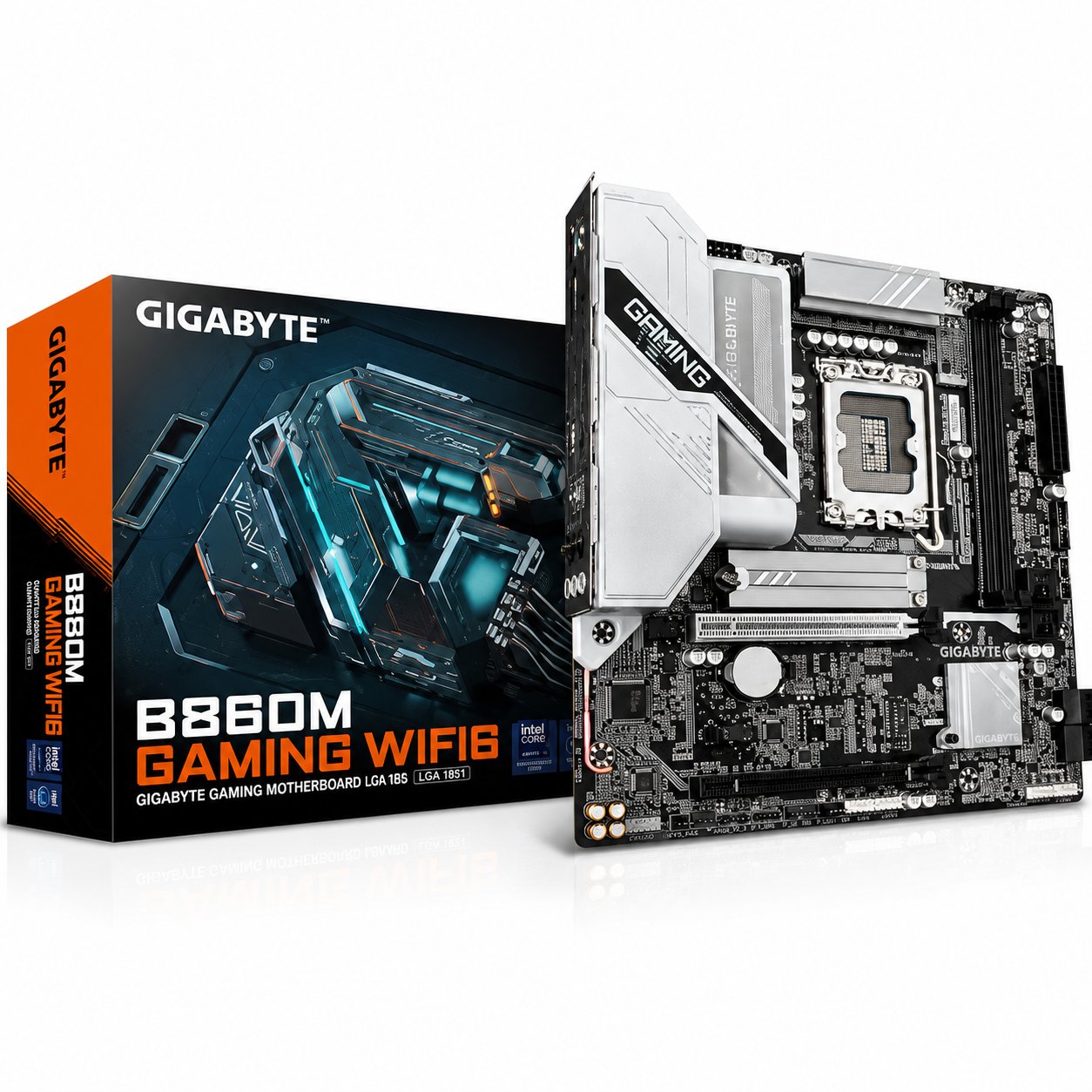 GigabyteB860M Gaming WIFI6 Micro-ATX Motherboard – LGA1851, DDR5 9066(OC), PCIe 5.0, .5GbE LAN, Wi-Fi 6, Bluetooth 5.3