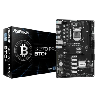 ASRock Motherboard Q270 Pro BTC+ Intel 6th | 7th | 8th | 9th Gen 3 Year Warranty