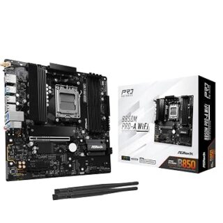ASRock AMD B850M Pro A WiFi 6E Socket AM5 Ryzen DDR5 8000 MHz 256GB Micro ATX Motherboard M.2 SATA3 6.0 Gb/s PCIe 5.0 B850